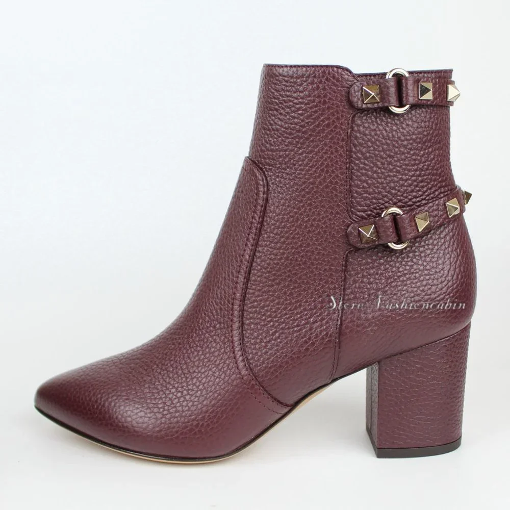 NEW Valentino Garavani Rockstud Leather Booties